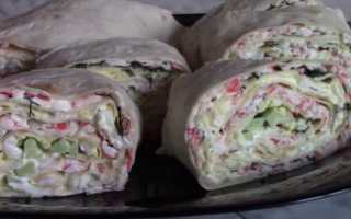Закуска из лаваша жареная на сковороде с начинкой в кляре