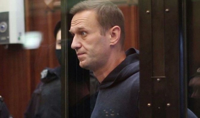 Алексей Навальный на суде, февраль 2021 года