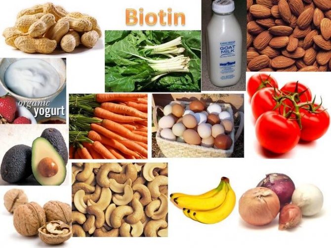Биотин в продуктах питания.